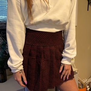 Plaid pleated mini skirt